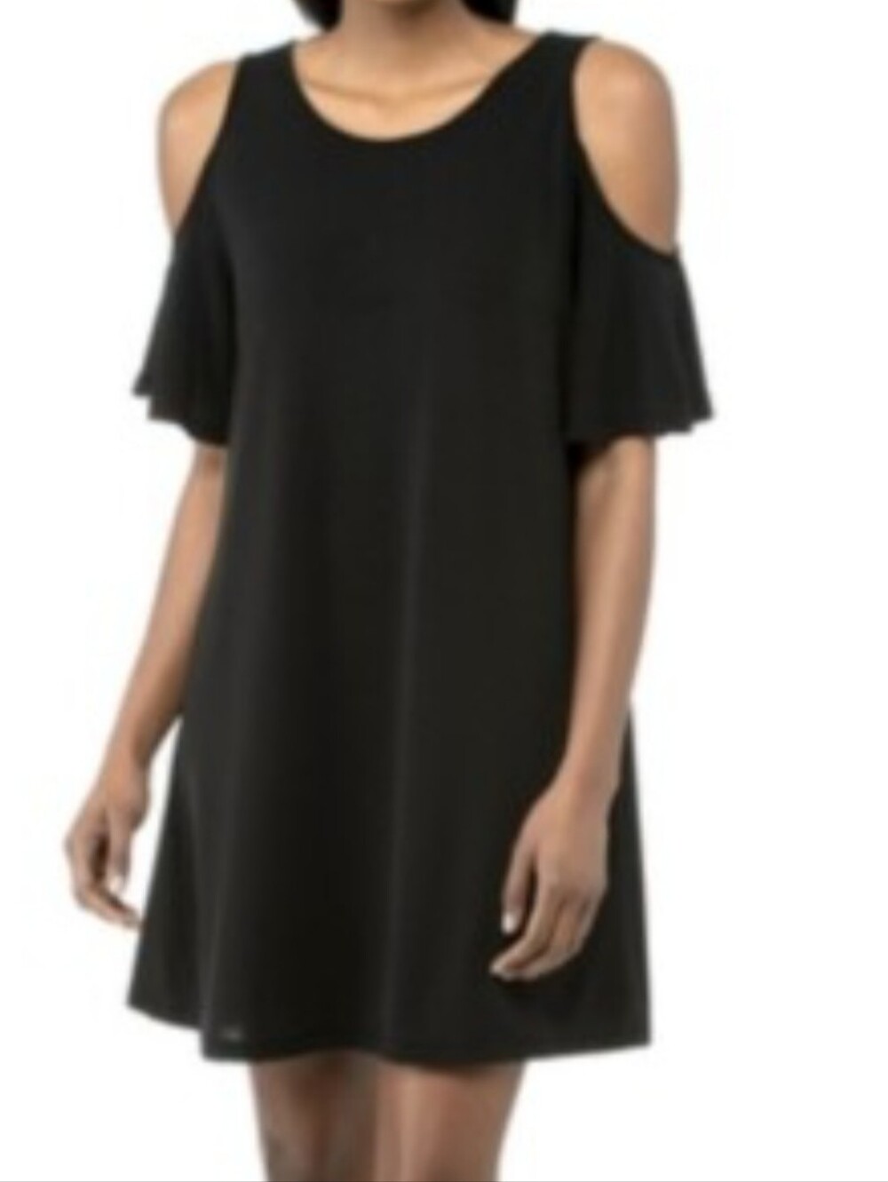 Miami Black Cold Shoulder Mini Dress, M
